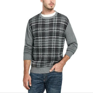 Weatheproof Vintage Men’s Plaid Crew Neck Sweater, XL​